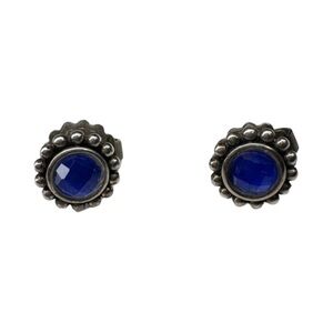 LAGOS Maya Lapis Lazuli Sterling Silver 925 14K Accent Stud Earrings